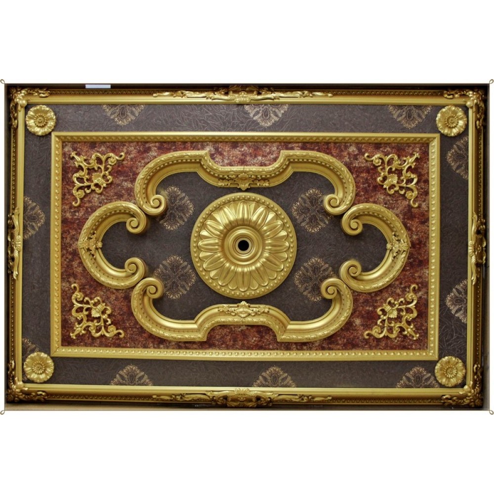 120x180 Cm Dikdortgen Osmanli Saray Tavan S-277 Avize Gobegi Altin Varak Kaplamali 3D